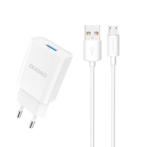 Dudao Ładowarka Sieciowa Usb Qc3.0 12w Biały + Kabel Lightning 1m (a3eu)