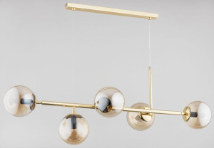 Dansa lampa wisząca 5-punktowa złota 63019 Alfa