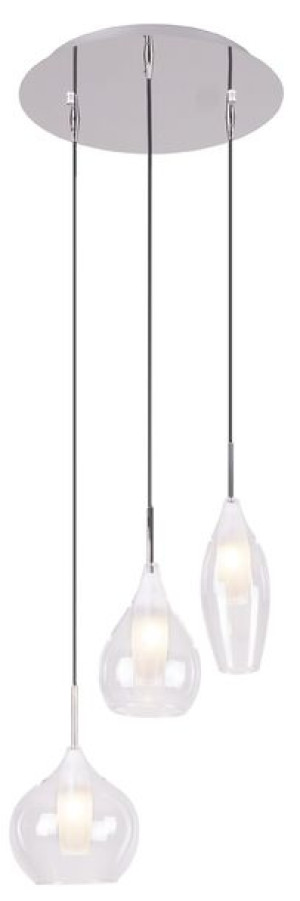 Maxlight P0343 Lampa Wisząca City 3 Szkło Bezbarwne