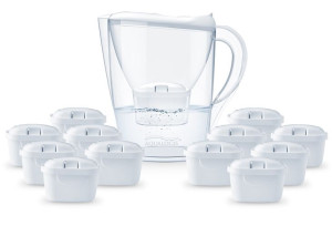 Dzbanek Filtrujący Harmony Biały + 12 Filtrów Do Brita Maxtra Dafi Unimax
