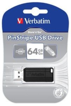 Pendrive 2.0 Verbatim Pinstripe 64gb Czarny