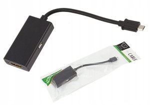 Adapter Mhl-hdmi Pionowe Złącze Micro Usb 5 Pinów