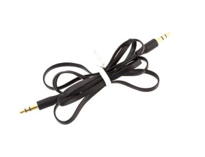 Kabel Płaski Aux Jack 3,5mm 1m Black Ak292a