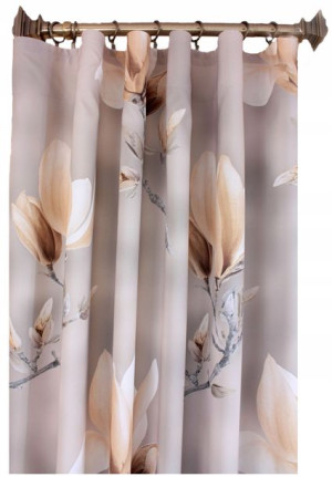 Gotowa Zasłona Kwiaty Magnolie Zasłony 3D
