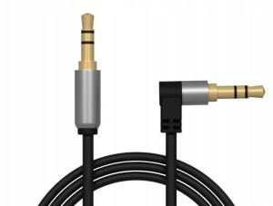 Kabel Jack 3.5mm Stereo Kątowy Przyłącze 1m Aux