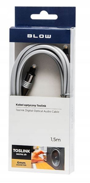 Kabel Przewód Optyczny Toslink 1,5m 5mm Digital Hq