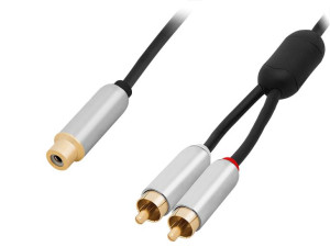 Przyłącze 1x Rca Gniazdo - 2xrca Wtyk 15cm Blow