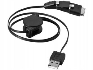 Kabel 3w1 Zwijany Usb Iphone Lightning 80cm Czarny