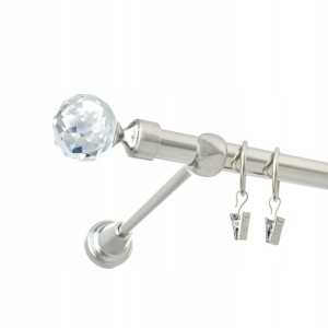 Karnisz Crystal Metal Pojedynczy 19mm 480 Cm