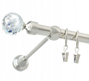 Karnisz Crystal Metal Pojedynczy 19mm 600 Cm