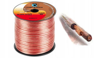 Przewód Kabel Głośnikowy 2x1,00mm Hq Ofc Miedź 1m