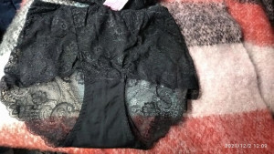 Majtki Damskie czarne Figi Koronkowe 3-pak r. XL
