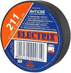 Taśma izolacyjna Anticor Electrix 211 PCV 19mmx20m czarna