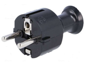 Wtyczka przenośna 230V 16A 2P+Z IP20 czarna