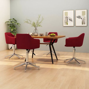 Lumarko Obrotowe krzesła stołowe, 4 szt., winna czerwień, obite tkaniną!