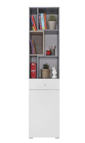 Regał Półki Słupek Młodzież S8 Biały Dąb 45cm