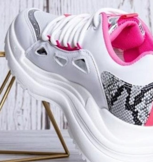 Damskie Sneakersy Na Koturnie Różowe r.38