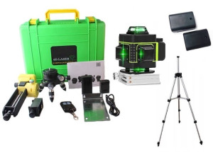 Poziomica 4d Laser Krzyżowy Hansentools 16+1+ 2xstatyw+ 2xbateria