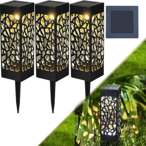 Lampa Solarna Ogrodowa Lampion Stojąca Słupek X3