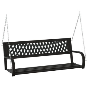 Huśtawka ogrodowa, 125 cm, stal i plastik, czarna