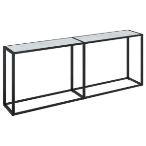 Konsola, biały marmur, 200x35x75,5 cm, szkło hartowane