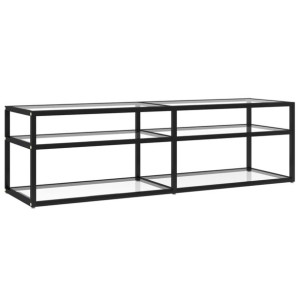 Szafka pod TV, bezbarwna, 140x40x40,5 cm, szkło hartowane