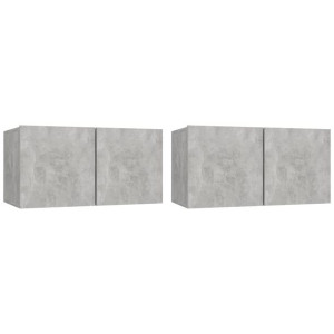 Szafki wiszące pod TV 2 szt., szarość betonu, 60x30x30 cm