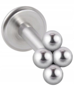 LABRET Śliczny Kolczyk z Kuleczkami SS316L 1,2/6