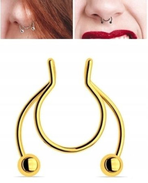 Fake septum U Kolczyk do Nosa Stal Punk Kuleczki