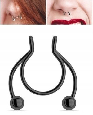 Fake septum U Kolczyk do Nosa Stal Punk Kuleczki