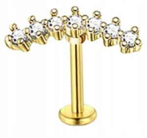 Labret z Cyrkoniami Kryształki SS316L 1,2/8