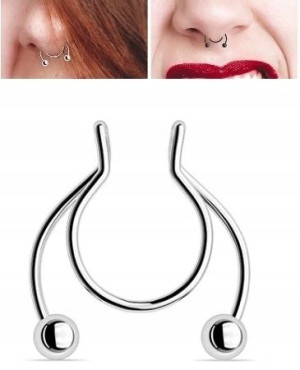 Fake septum U Kolczyk do Nosa Stal Punk Kuleczki