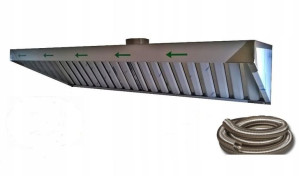 Okap Gastronomiczny S 300x70x40 Filtry Nowy Rura