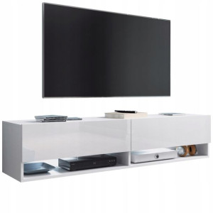 Szafka pod telewizor, RTV biały połysk - 140 cm