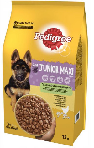 PEDIGREE® Junior Maxi 15 kg z kurczakiem i ryżem - sucha karma pełnoporcjow