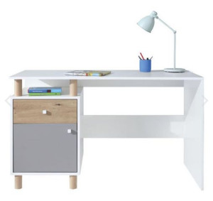Biurko Młodzieżowe Faro Grafit Biały 125cm