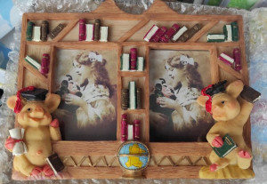 Śliczna Fotoramka podwójna  - domowa biblioteczka