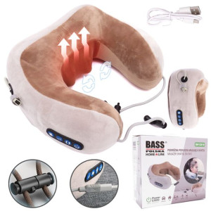Poduszka Podróżna Masująca Kark Masażer Shiatsu 3d