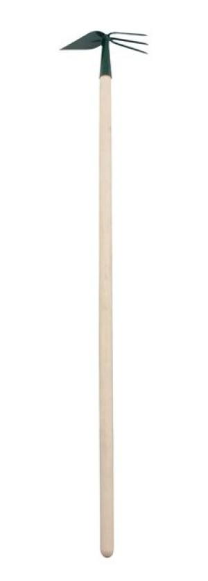 12296 Motyczka sercowa z widełkami z trzonkiem drewnianym 110cm