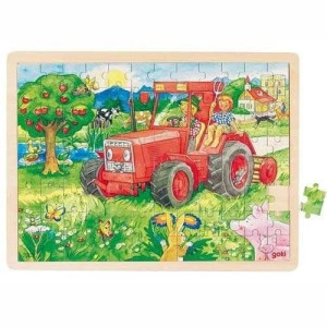 Puzzle motyw Traktor 96 el, Goki 57655