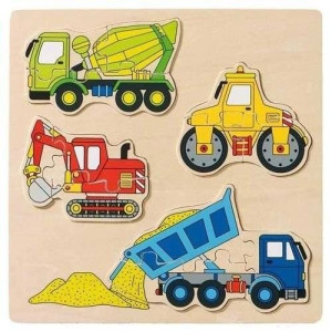 Układanka  puzzle, wzór maszyny budowlane, Goki 57901