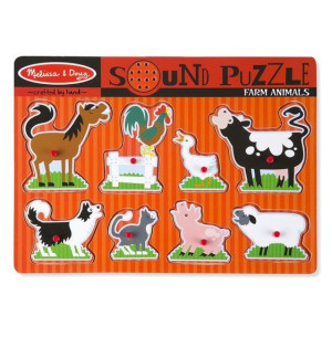 Melissa and Doug Puzzle Dźwiękowe Zwierzęta na Farmie 2+