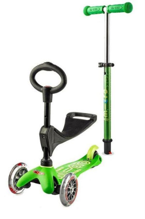 Mini Micro, Hulajnoga 3 w 1 Deluxe Rośnie Wraz z Dzieckiem, Zielona 1-5 lat