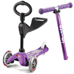 Mini Micro, Hulajnoga 3 w 1 Deluxe Rośnie Wraz z Dzieckiem, Fioletowa