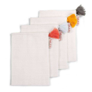 Childhome Myjki z pomponami zestaw 4 szt. White