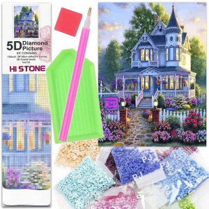 Mozaika Diamentowa 5D Haft Malowanie Domek Z Ogródkiem 1006296