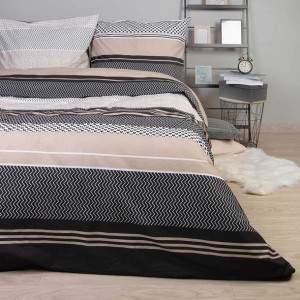 Pościel bawełniana ZIGO BEIGE/160x200 COTTONLOVE EXCLUSIVE