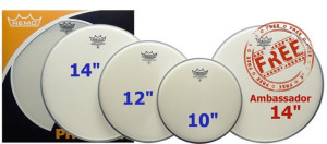 Remo Pp-0110-ba + Ambassador Coated Naciągi Perkusyjne Zestaw