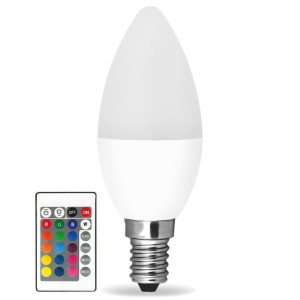 Żarówka LED RGB E14 C37 5,5W z pilotem