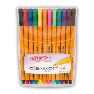 Cienkopis Rystor RC04 etui 12 kolorów